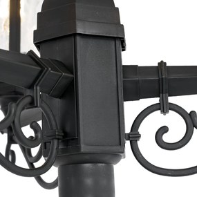 Klasické vonkajšie stĺpikové svietidlo čierne 217 cm IP44 - New Haven Hammered