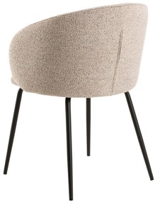 CLARA Béžová Latte (látka Monza 60)/čierne nohy – MODERNÁ ČALÚNENÁ  KRESLOVÁ STOLIČKA DO OBÝVAČKY/JEDÁLNE/KANCELÁRIE LOFT