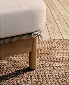 Krémovobiele/v prírodnej farbe dvojmiestne drevené záhradné ležadlo Catalina – Kave Home