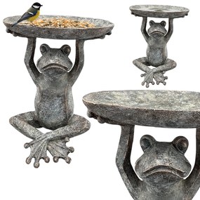 Napájadlo pre vtáky Frog2, 29,5x23 cm, magnézium, sivá