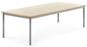 Stôl BORÅS, 1800x800x500 mm, laminát - breza, strieborná