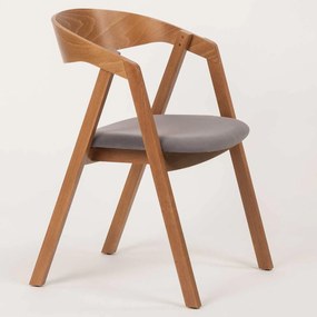 Stima stolička GURU buk s čalúneným sedákom Vyberte odtieň ->: Dub, Vyberte látku ->: CARABU grigio 77