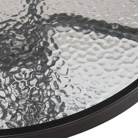 Kovová záhradná súprava Springos – 4 stoličky a stôl so sklenenou doskou