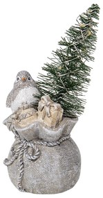 LED dekoratívne soška vtáčika sa stromčekom - 9 * 9 * 15 cm
