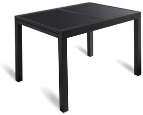 LIVARNO home Rozkladací hliníkový stôl Houston, čierny  (100342081)