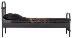 Čierna jednolôžková posteľ s roštom 90x200 cm Moos – WOOOD