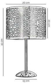 ONLI - Stolná lampa BRUCE 1xE27/15W/230V 40 cm matný chróm