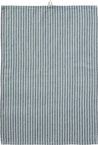 Ib Laursen Bavlnená utierka Linea Grey / Turquoise 50 × 70 cm
