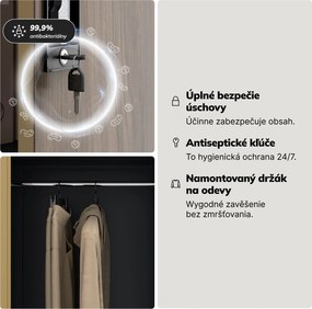Viacúčelová kovová skriňa antracitová / orech, 900x1850x450 mm: DAWID Eco Design