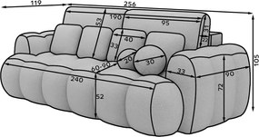 Béžová rozkladacia pohovka z textílie buklé 256 cm Cotonn – ELTAP