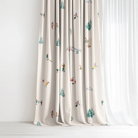 Goldea vianočný bavlnený záves - zimné radovánky 280x150 cm