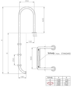 Schodíky do bazéna Planet Pool (NARROW) pre zapustené bazény s hĺbkou 150 cm