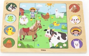 Puzzle na podložke Viga 44741 farma