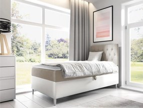 Kontinentálna posteľ Junior Gerdise 1, Strana: pravá, Rozmer postele: 80x200, Dostupné poťahy: ekokoža Soft 017 (biela) + Fresh 01