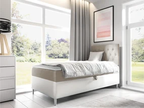 Kontinentálna posteľ Junior Gerdise 1, Strana: pravá, Rozmer postele: 80x200, Dostupné poťahy: ekokoža Soft 017 (biela) + Fresh 01