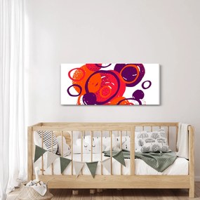 Obraz - Motív s kruhmi v teplých farbách (120x50 cm)