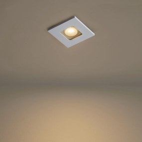 Sada 6 moderných zapustených bodových svetiel biela štvorcová IP44 - Qure