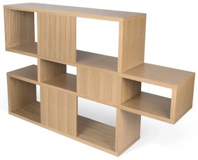 Hnedá knižnica TemaHome London, 34 × 100 cm