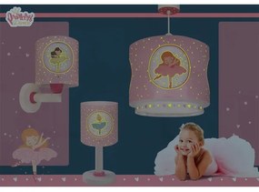 Dalber 60919 - Detská nástenná lampa PRINCESS DANCE 1xE27/15W/230V ružová