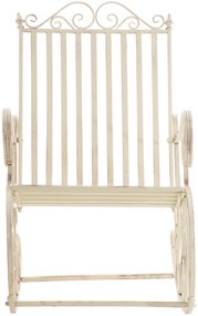 Kovové hojdacie kreslo Smile - Krémová antik