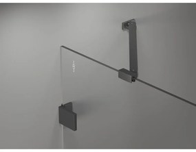 Mexen Lunar-B, ľavé otočné sprchové dvere 145 cm, 8mm číre sklo, brúsený grafit profil, 832S-145-050-66-00-L