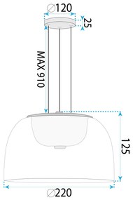 Toolight Toolight, LED závesné svietidlo 12W, 4000K, 1000lm, APP1690-1PC B, zlatá, OSW-04370