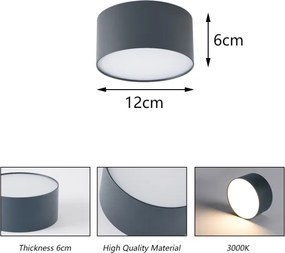 Brilagi - LED kúpeľňové stropné svietidlo FORIS LED/14W/230V priemer 12 cm antracit IP44