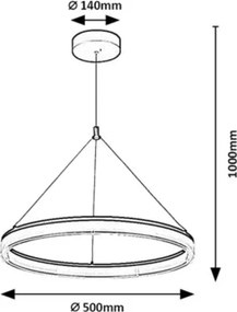 Rabalux 72478 - LED stmievateľný luster na lane SERAPHIEL 24W/230V 3000-6500K+DO