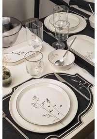 27-dielna jedálenská súprava, biela/čierna, porcelán