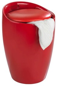 Červený kôš na bielizeň a taburetka v jednom Wenko Candy, 20 l