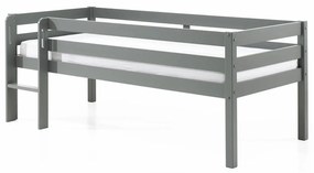 Sivá detská vyvýšená posteľ Vipack Pino, 90 x 200 cm