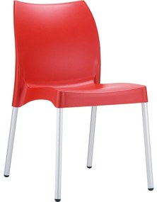 VITA záhradná stolička bez podrúčok red