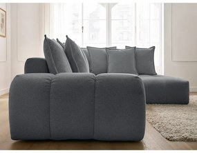 Tmavosivá ženilková rozkladacia/s úložným priestorom rohová pohovka (pravý roh/do L) Everest – Bobochic Paris