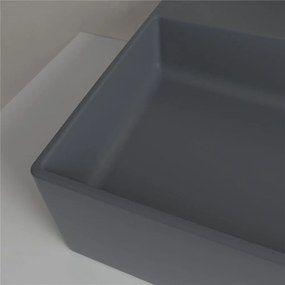VILLEROY &amp; BOCH Memento 2.0 obdĺžnikové umývadlo na dosku s otvorom, bez prepadu, 600 x 420 mm, Graphite, s povrchom CeramicPlus, 4A0761i4