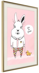 Artgeist Plagát - Rabbit's Friend [Poster] Veľkosť: 20x30, Verzia: Čierny rám s passe-partout
