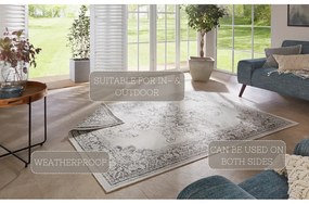 Sivo-krémový vonkajší koberec NORTHRUGS Borbon, 160 x 230 cm