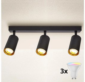 Brilagi - LED stmievateľné bodové svietidlo SELE 3xGU10/6,5W/230V čierna/zlatá
