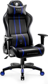 Herné kreslo z eko-kože Normal Size, čierny-modrý: Diablo X-One 2.0