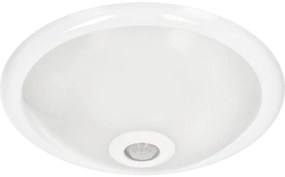 Stropné svietidlo Mario, 1x biele PVC tienidlo, w, pohybový senzor