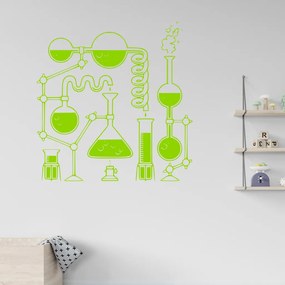 Veselá Stena Samolepka na stenu na stenu Chémia Farba: zelená, Veľkosť: 100 x 102 cm