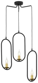 Jupiter 1810 - PI3 E14 - Luster na lanku PONTI 3xE14/40W/230V čierna