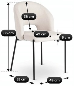 PROXIMA.store - Čalúnená glamour stolička BROS FARBA: béžová, FARBA NÔH: čierna