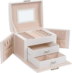 Šperkovnica Livia1, 12x17,5x13,5 cm, biela