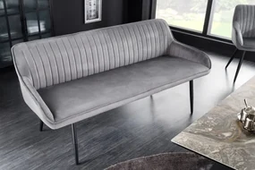 Lavica Turin 160cm strieborno sivý zamat