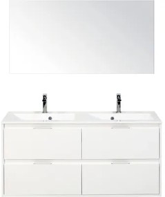 Kúpeľňová zostava Sanox Porto 120 cm mramor zrkadlo 4 zásuvky biela