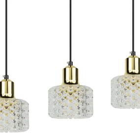 Závesné svietidlo Lumi, 3x transparentné akrylové tienidlo, b/g