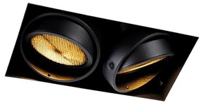 Zapustený reflektor čierny GU10 AR111 bez rámu 2-svetlo - Oneon Honey