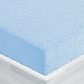 Detské froté napínacie prestieradlo do postieľky FR-014 Nebesky modré 60 x 120 x 10 cm - do postieľky