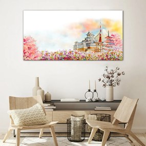 Skleneny obraz Abstrakcie zámocké kvety