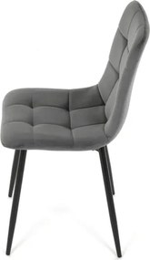 Jedálenská stolička zamatová, sivá CT-281 GREY4
